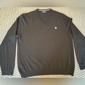 Brooks Brothers Men's Black V-Neck Sweater